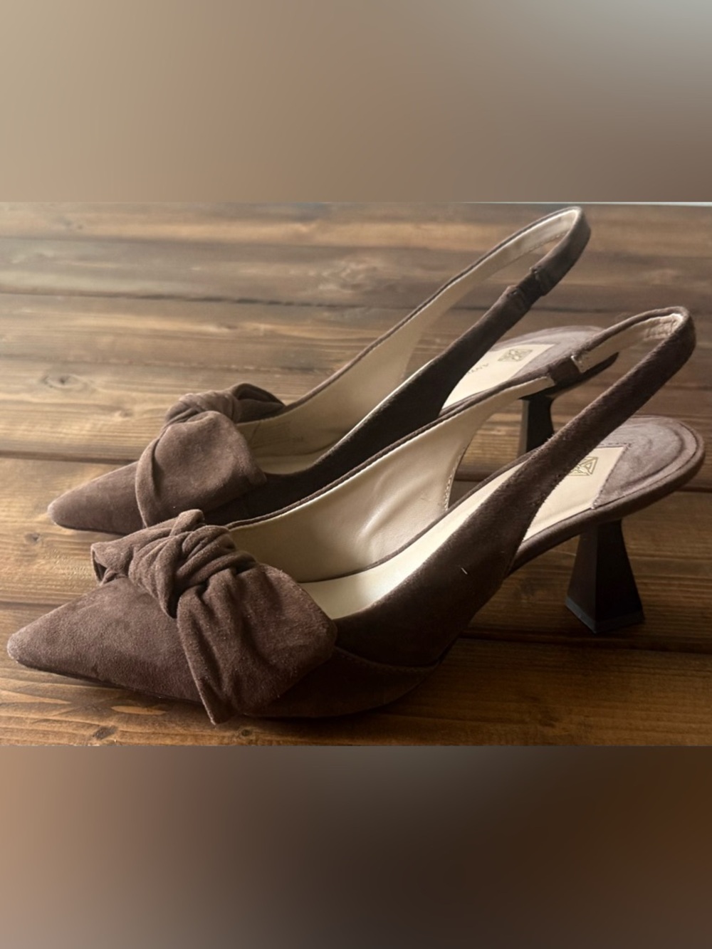 Antonio Melani Lenore Brown Suede Bow Slingback Heels | Size 8